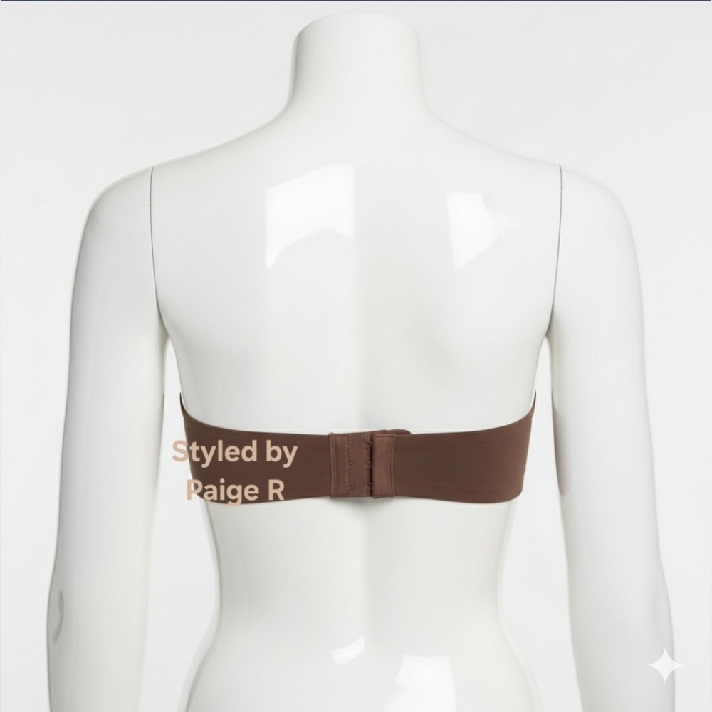 💕NWT SKIMS Weightless Lightly Lined  Strapless Underwire Bra Brown Cocoa 32DDDD - Picture 2 of 13